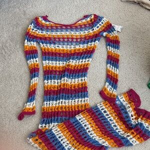 Mango Multicolor Knit Swim Coverup